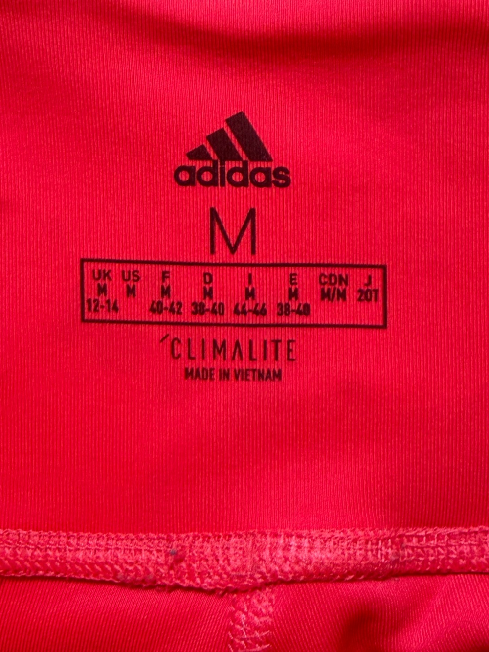 Adidas Climelite Coral Pink 3 Stripe Capri Leggings Size Medium - Picture 4 of 4
